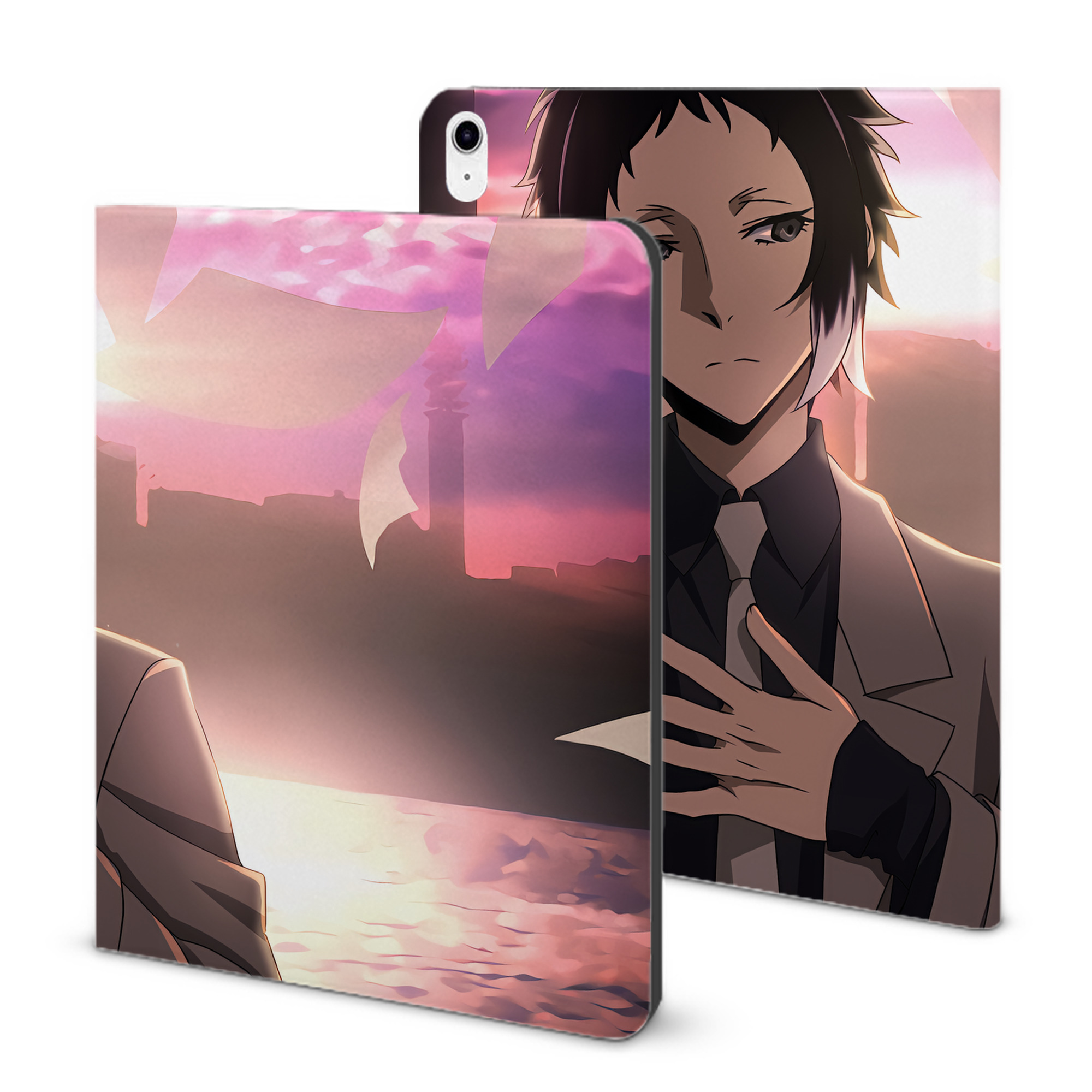 （画像用） 文豪ストレイドッグス Bungo Stray Dogs IPad ケース ブック型 PUレザー TPU 耐衝撃 軽量 薄型 ペン収納なし 全面保護 IPad 各モデル対応